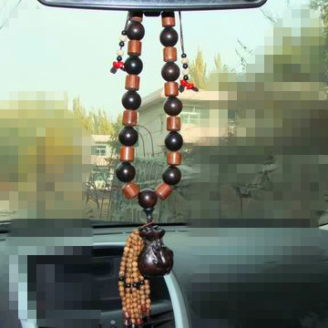 原创手工车饰 高端大气黑檀木与鸡翅木老鼠代代数钱车挂